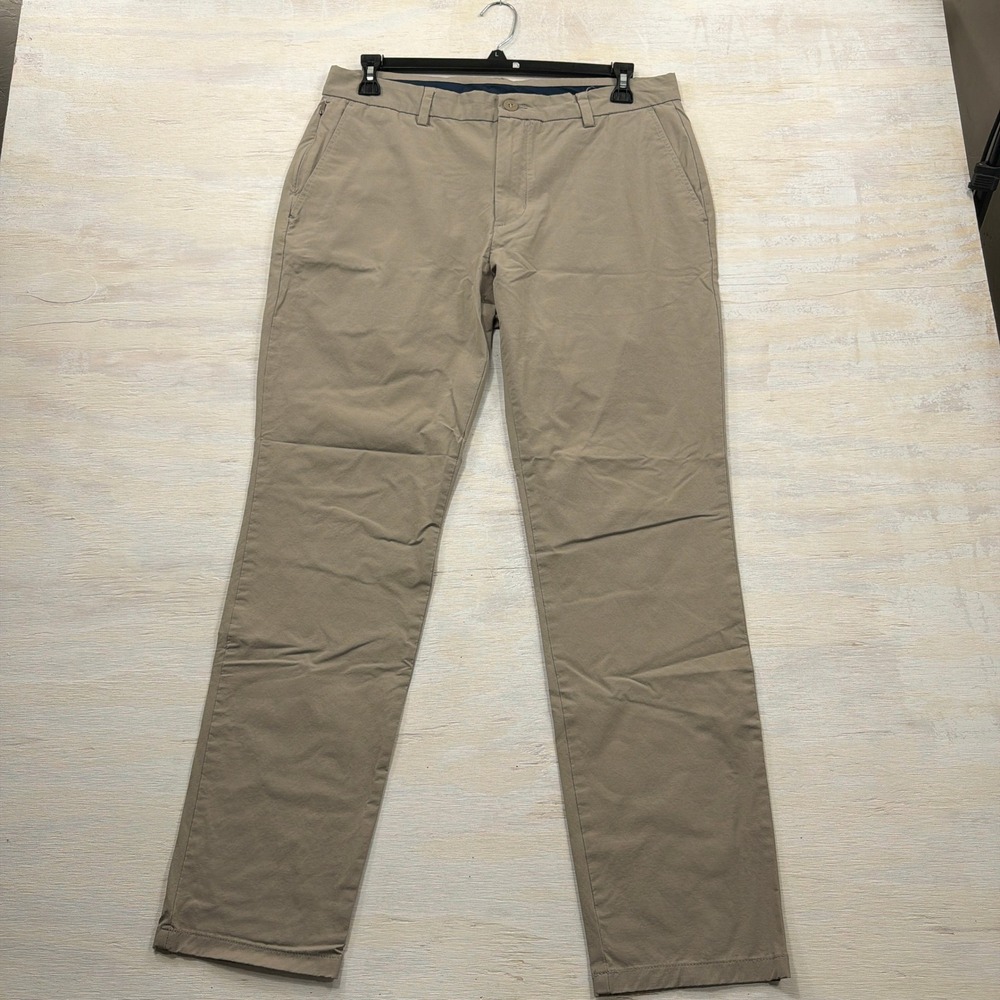 Vineyard Vines Pants On-The-Go OTG 35x32 Stretch Chino Khaki Mens